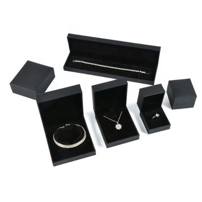 wholesale black paper luxury ring box custom jewelry box with your logo